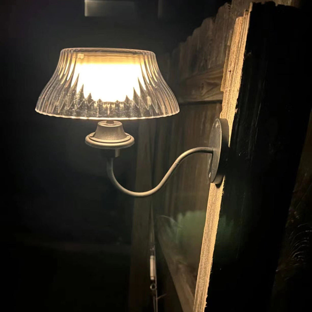 Contemporary Retro Solar Iron Alloy Plastic LED Waterproof Wall Sconce Lamp For Outdoor | Stornfield