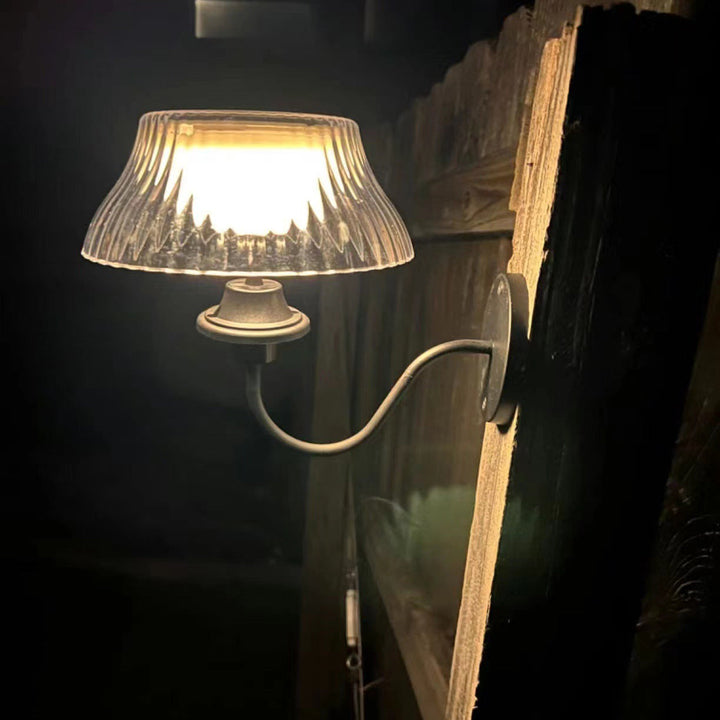 Contemporary Retro Solar Iron Alloy Plastic LED Waterproof Wall Sconce Lamp For Outdoor | Stornfield