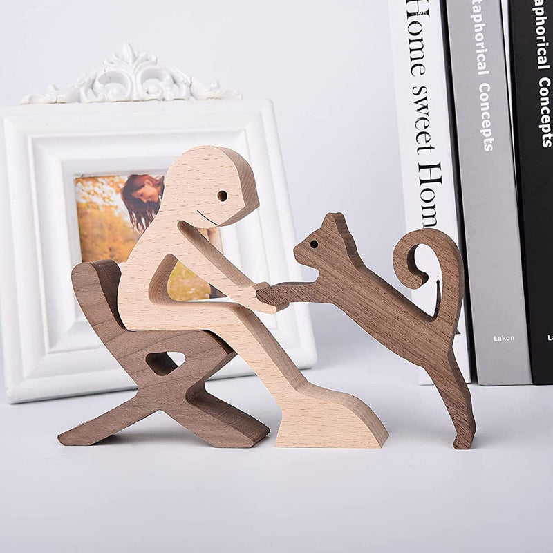 Gift For Pet Lovers - Wood Sculpture Table Ornaments - The Love Between You And Your Fur-Friend | Stornfield