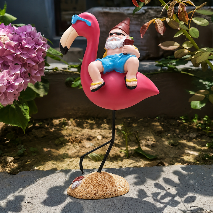 Stornfield | Relaxing Flamingo Garden Gnome Statue