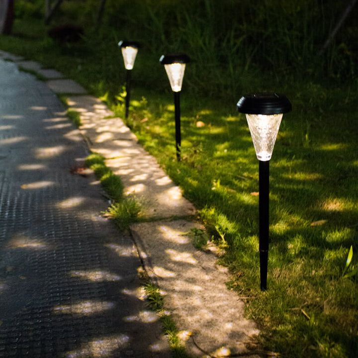 Modern Solar Glass Cone LED Outdoor Garden Ground Insert Landscape Light | Stornfield