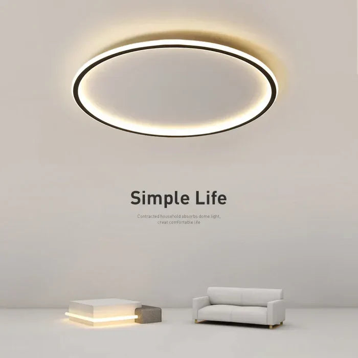 Scandinavian Round Ceiling Lamp - AuroraSphere | Stornfield