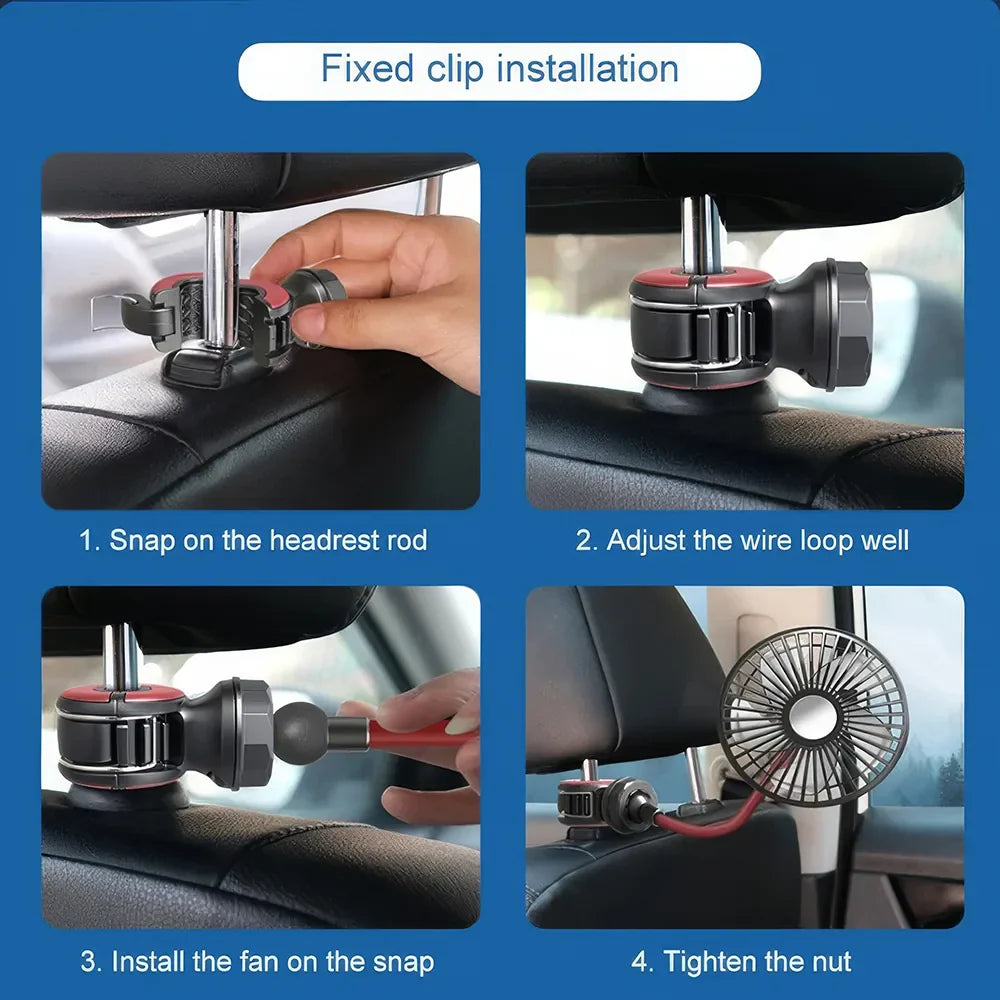 Multidirectional Car Back Seat Fan | Stornfield