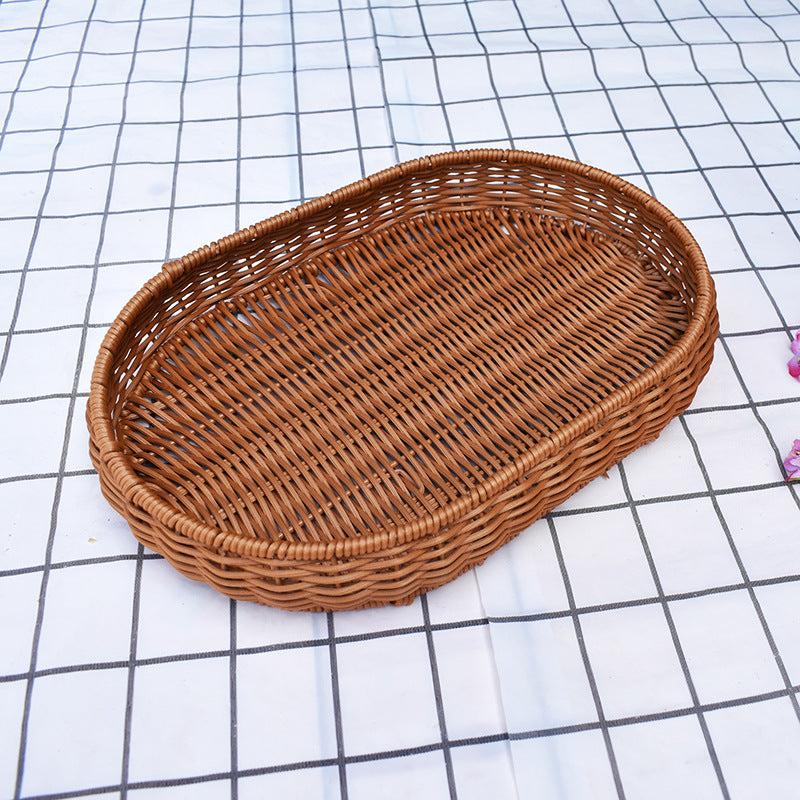 Handcrafted Oval Wicker Serving Basket Stornfield