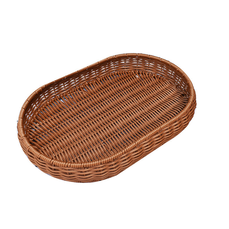 Handcrafted Oval Wicker Serving Basket Stornfield