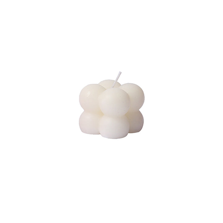 Geometric Bubble-Cube Sculptural Tabletop Wax Candle