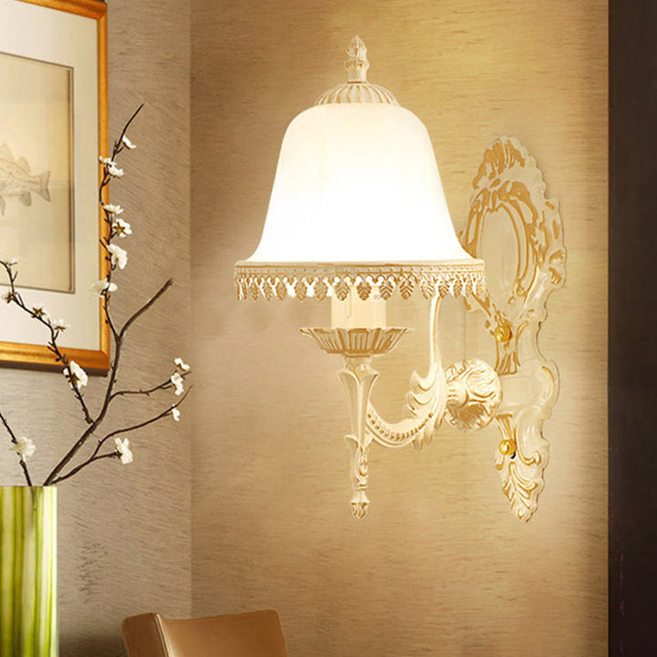 Stornfield | Classic Threaded Floral Lacquer Frosted Glass Wall Sconce