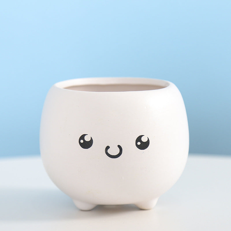 Cute Smiling Ceramic Planter Stornfeild