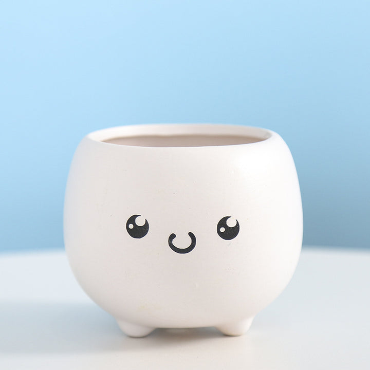 Cute Smiling Ceramic Planter Stornfeild