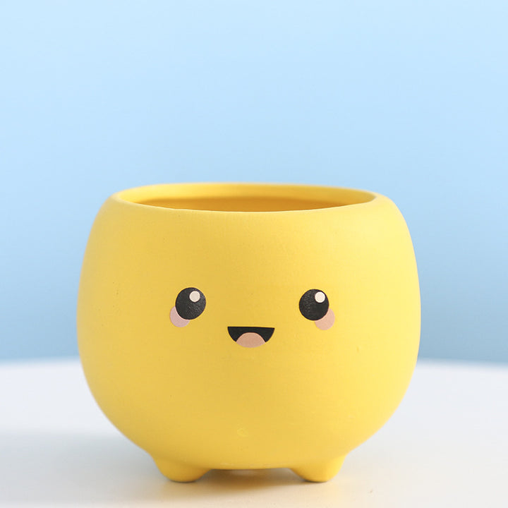 Cute Smiling Ceramic Planter Stornfeild