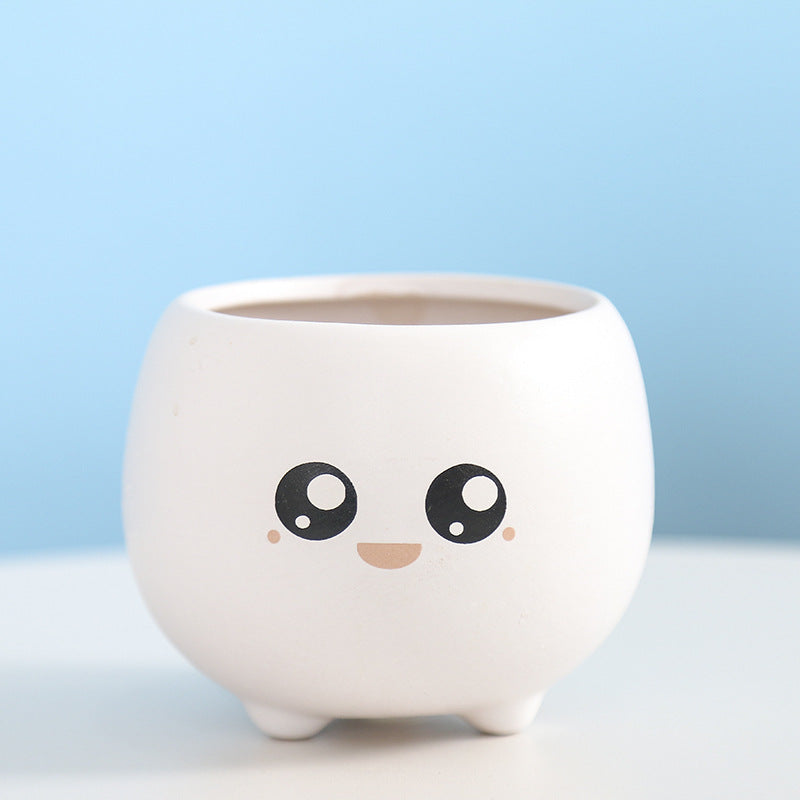 Cute Smiling Ceramic Planter Stornfeild