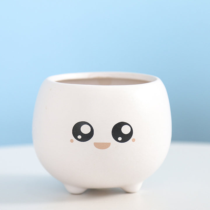 Cute Smiling Ceramic Planter Stornfeild