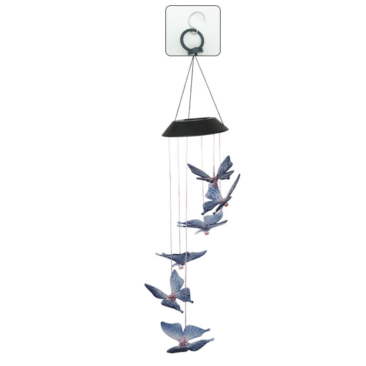 LED Solar Butterfly Wind Chime Garden Hanging Light Stornfield
