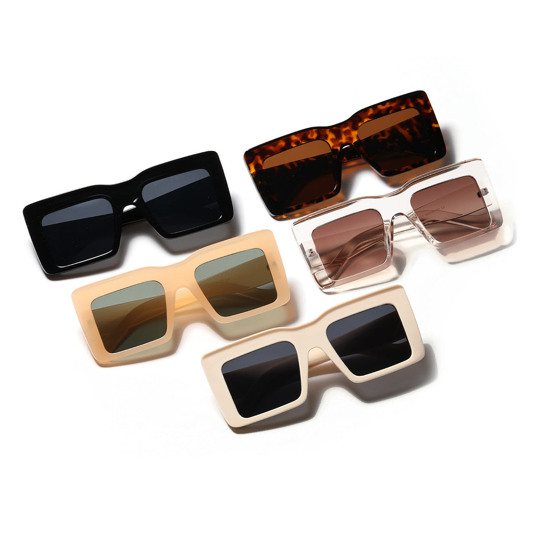Women square sunglasses with transparent frame and UV protection Stornfield