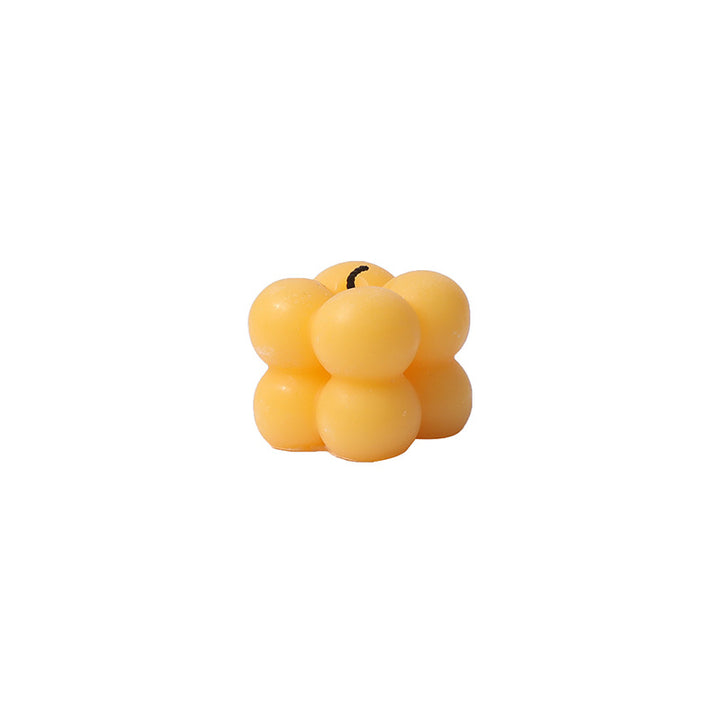 Geometric Bubble-Cube Sculptural Tabletop Wax Candle