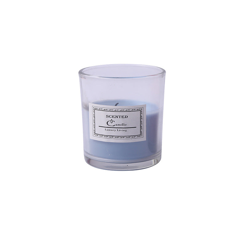 Scented Glass Jar Aromatherapy Candle with Frosted Holder and Cotton Wick