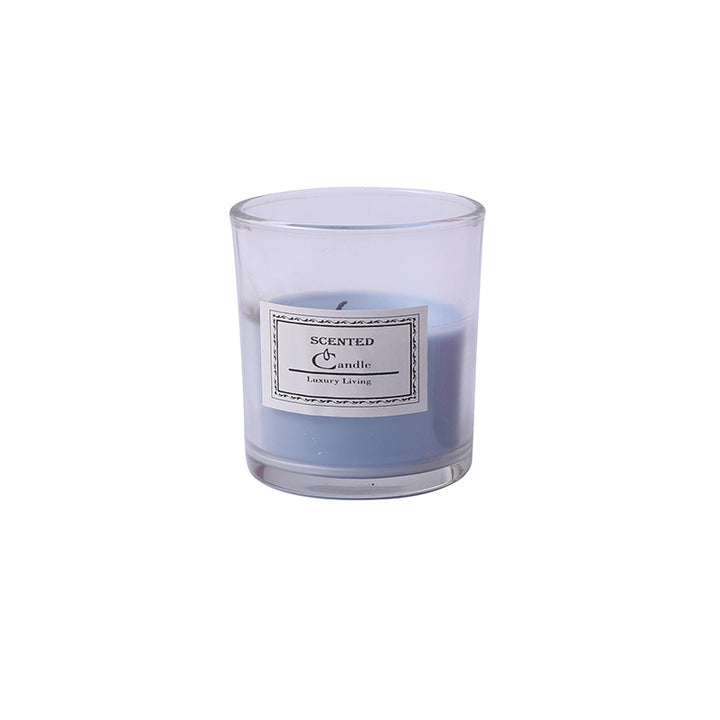 Scented Glass Jar Aromatherapy Candle with Frosted Holder and Cotton Wick