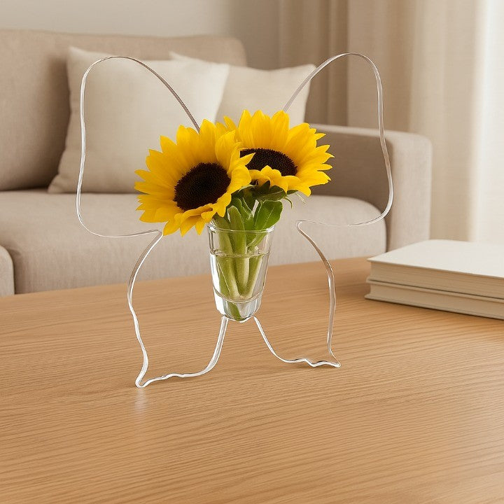 Artistic Butterfly Clear Flower Vase | Stornfield