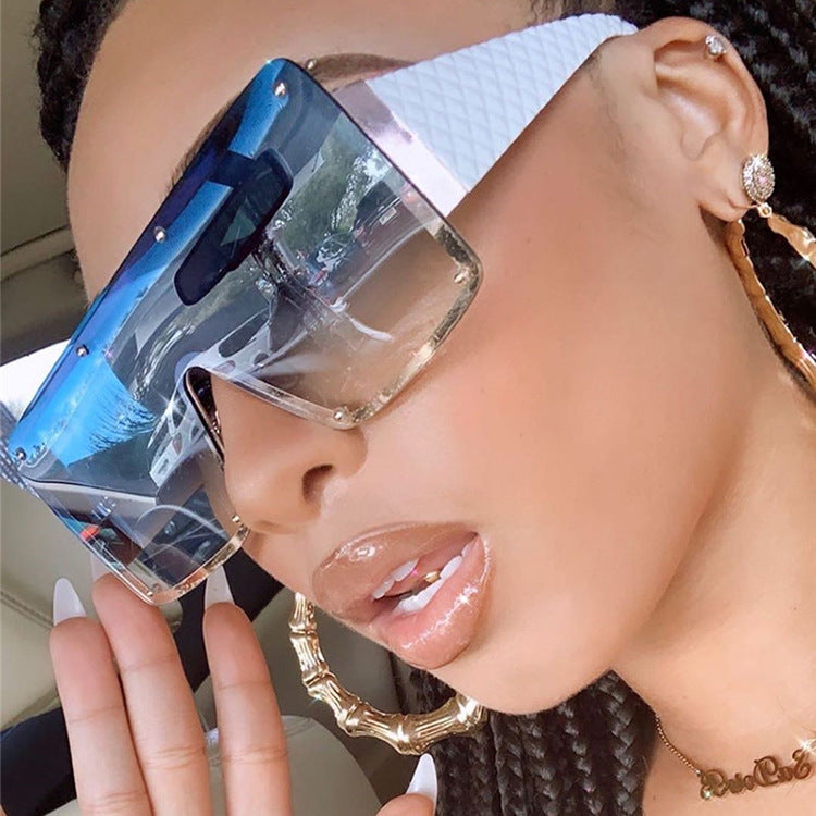 Women geometric oversized sunglasses with gradient lenses Stornfield