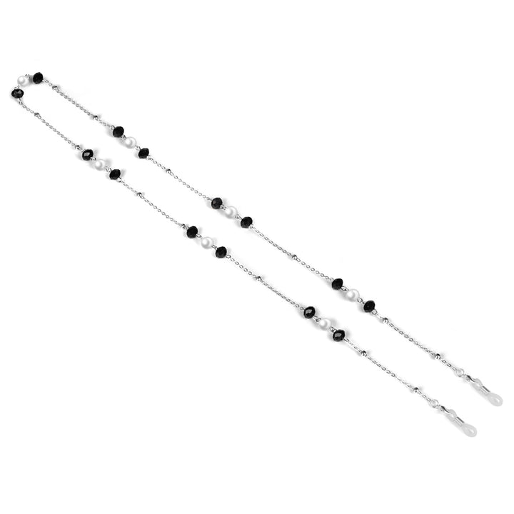 Elegant Pearl and Black Bead Eyewear Chain Stornfield