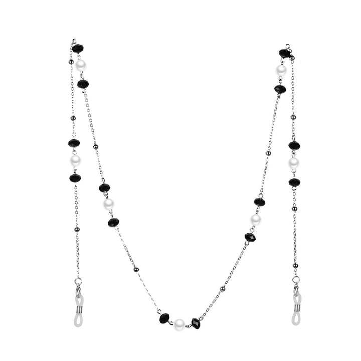 Elegant Pearl and Black Bead Eyewear Chain Stornfield