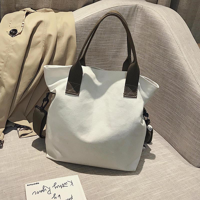 Versatile Tote Bag with Decorative Plush Keychain