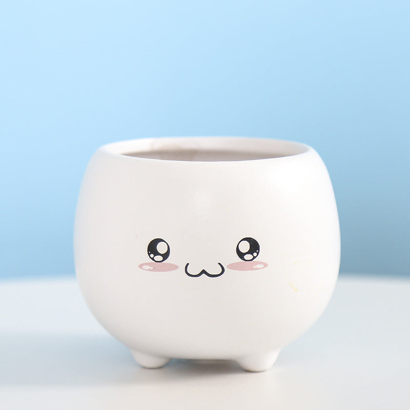 Cute Smiling Ceramic Planter Stornfeild