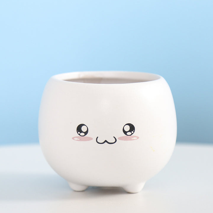 Cute Smiling Ceramic Planter Stornfeild