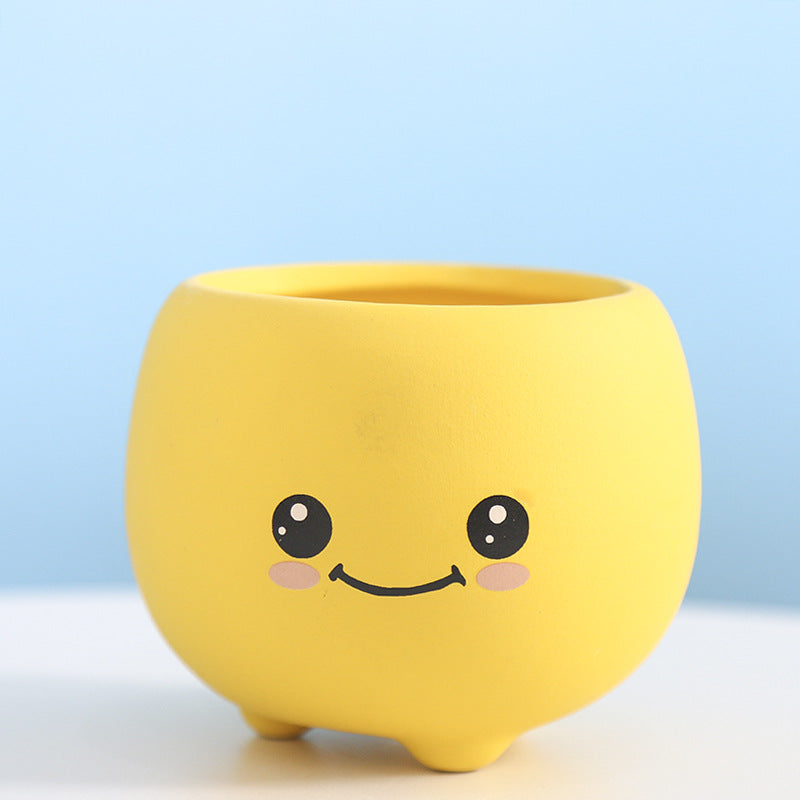 Cute Smiling Ceramic Planter Stornfeild
