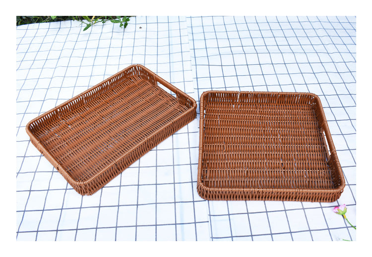 Handcrafted Woven Serving Tray Set Stornfield 1789539601