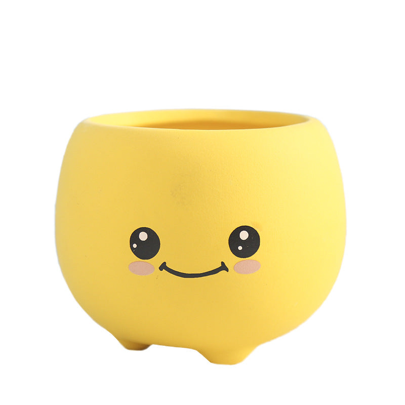 Cute Smiling Ceramic Planter Stornfeild
