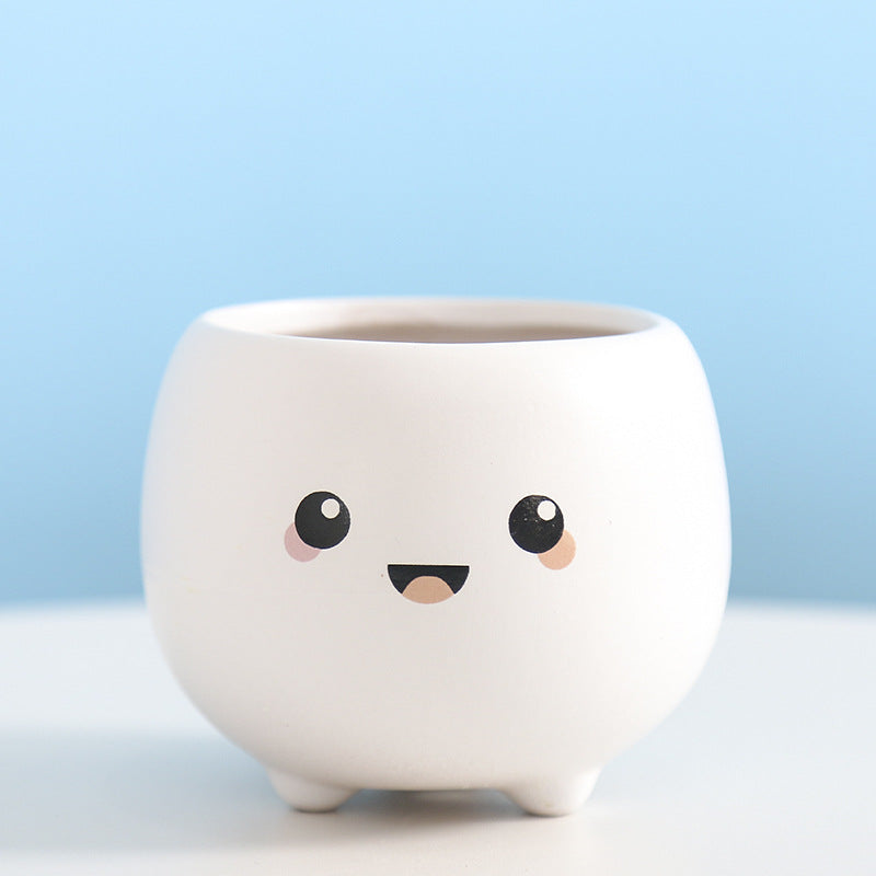 Cute Smiling Ceramic Planter Stornfeild