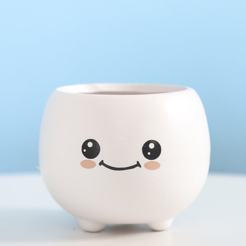 Cute Smiling Ceramic Planter Stornfeild