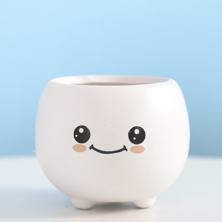 Cute Smiling Ceramic Planter Stornfeild