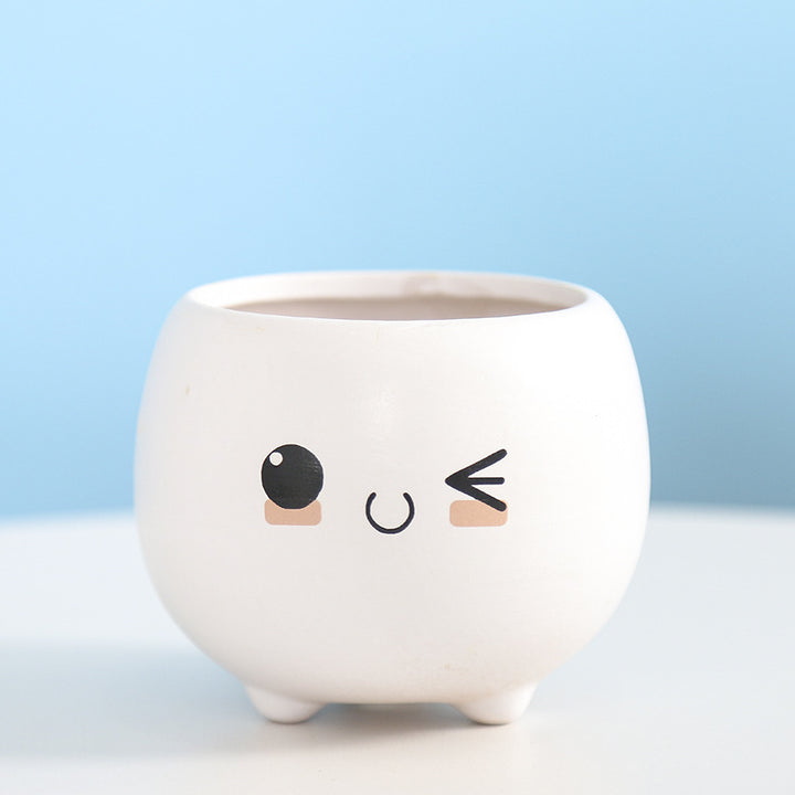 Cute Smiling Ceramic Planter Stornfeild