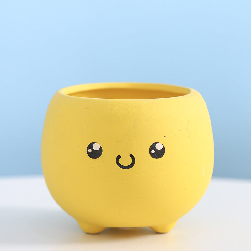 Cute Smiling Ceramic Planter Stornfeild