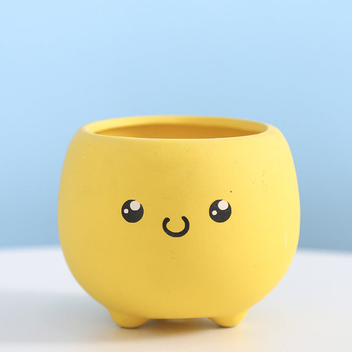 Cute Smiling Ceramic Planter Stornfeild