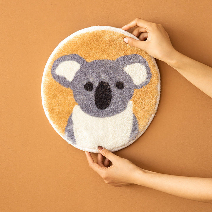 Round microfiber coasters with cute animal motifs and non-slip backing Stornfield