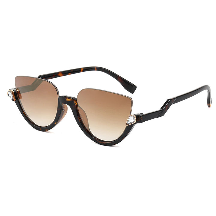 Ladies Cat-Eye Sunglasses with Glamorous Stone Accents Stornfield
