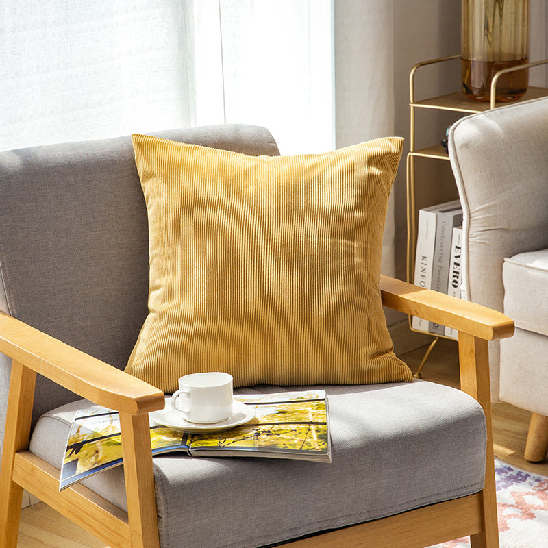 Cord decorative cushion cover with fine ribbed structure and concealed zipper Stornfield