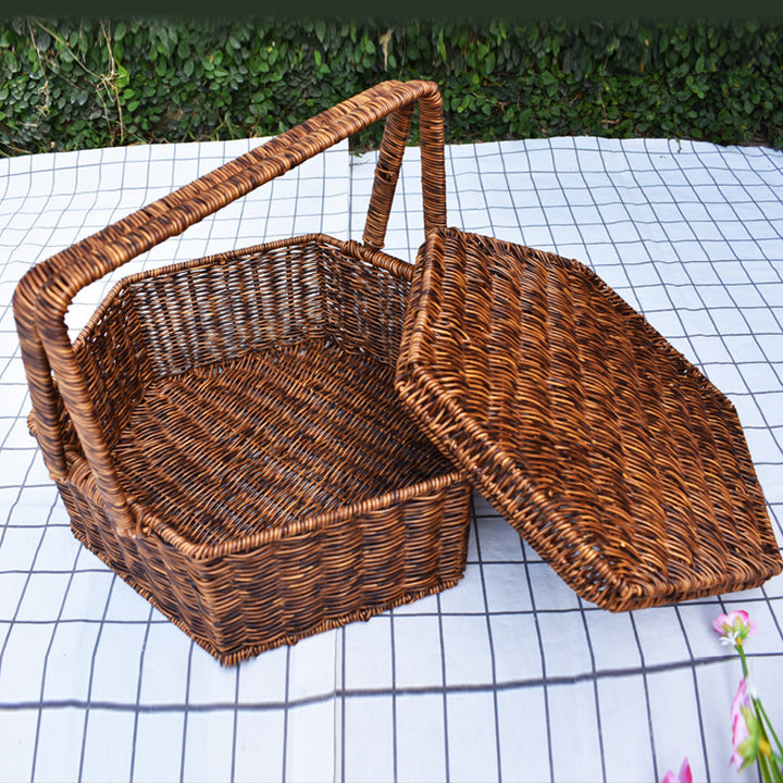 Handcrafted Woven Storage Basket with Lid Stornfield 1789539601