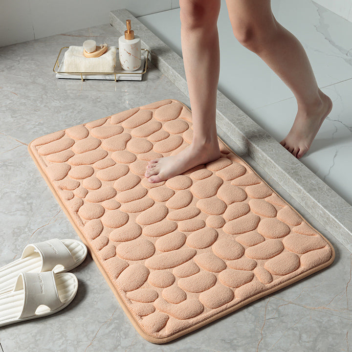 Cushioned Pebble-Texture Bath Mat