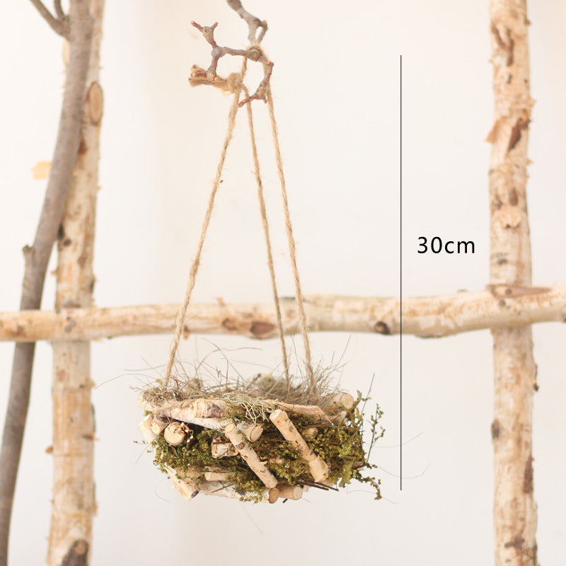 Decorative natural basket made of birch wood Stornfield
