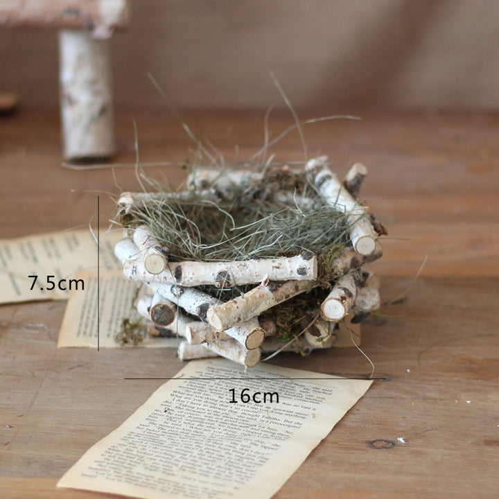 Decorative natural basket made of birch wood Stornfield