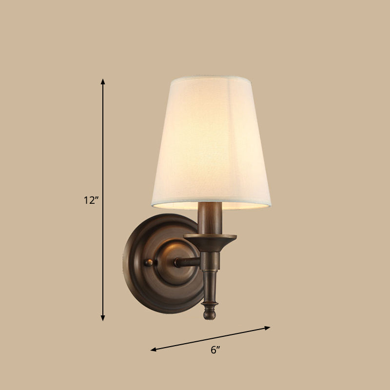 Single Wall Mount Light Minimalism Tapered Drum Fabric Wall Lighting for Corridor | Stornfield