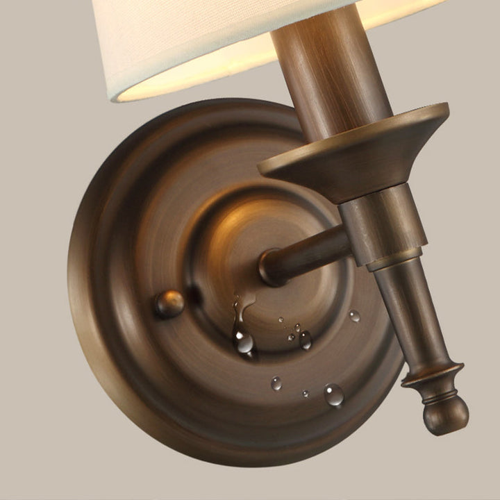 Single Wall Mount Light Minimalism Tapered Drum Fabric Wall Lighting for Corridor | Stornfield