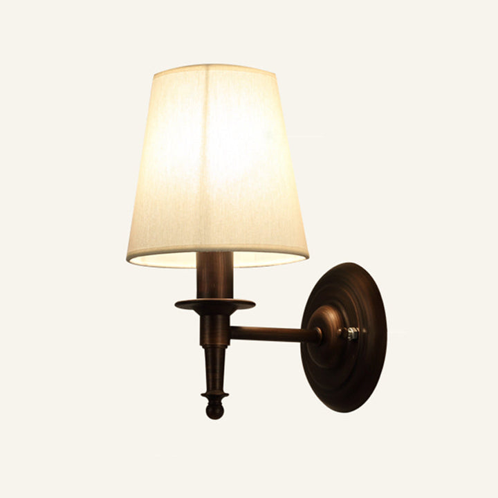 Single Wall Mount Light Minimalism Tapered Drum Fabric Wall Lighting for Corridor | Stornfield