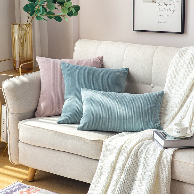 Cord decorative cushion cover with fine ribbed structure and concealed zipper Stornfield