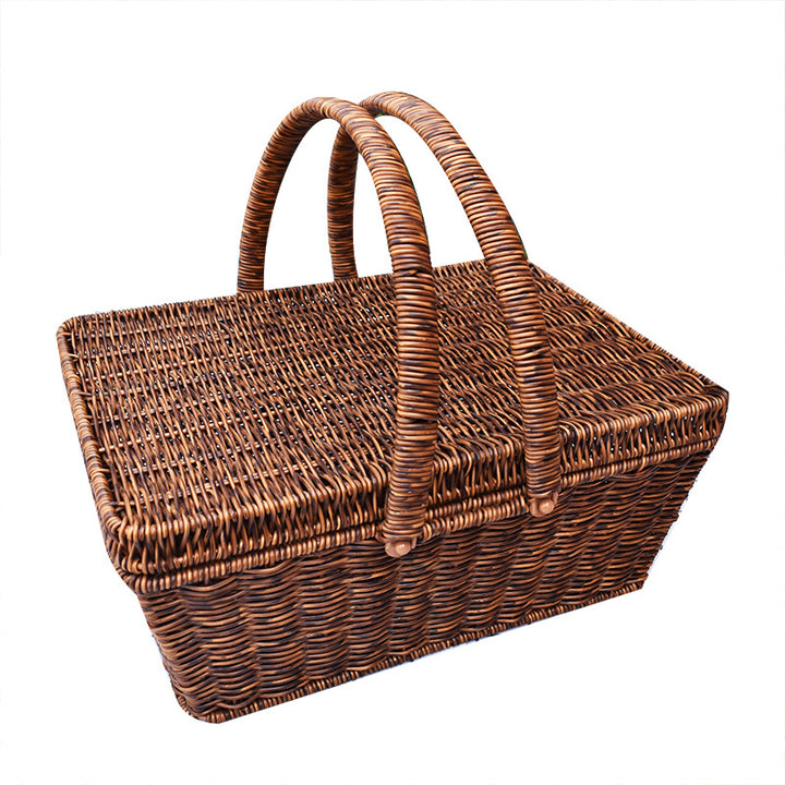 Handcrafted Woven Storage Basket with Lid Stornfield 1789539601