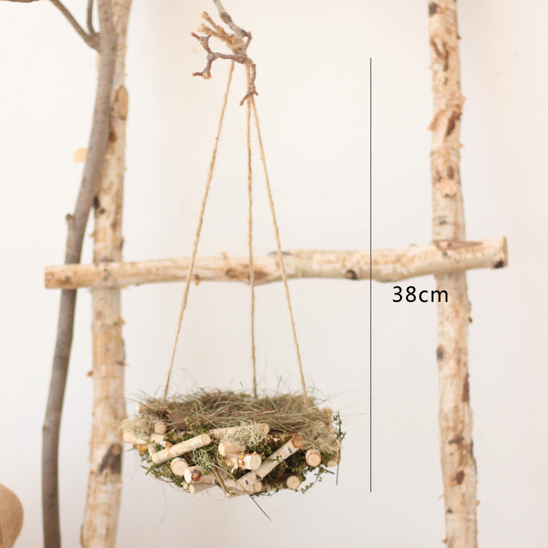 Decorative natural basket made of birch wood Stornfield
